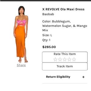 Baobab Ola maxi dress. Size S . NWT. Bubblegum, watermelon sugar and mango mix.